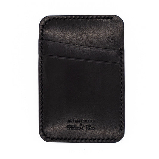 Minimalist Wallet in Black Veg Tanned Leather