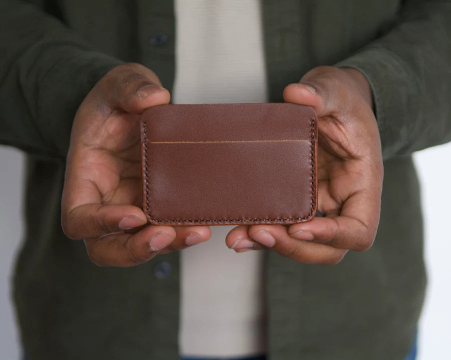 Minimalist Leather Wallet - Dark Brown